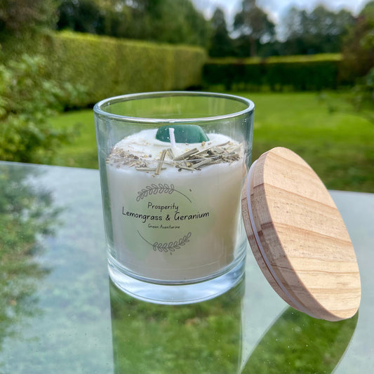Lemongrass and geranium Soy Wax Candle