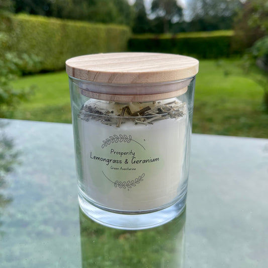 Lemongrass and geranium Soy Wax Candle