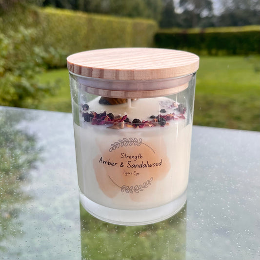 Amber and Sandalwood Soy Wax Candle