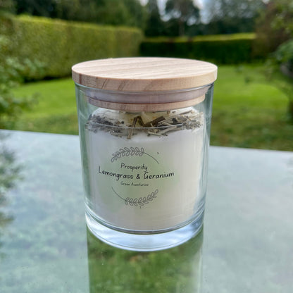 Lemongrass and geranium Soy Wax Candle